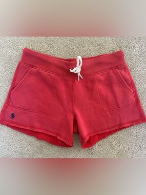 NWOT Polo Ralph Lauren Women’s Red Terry Drawstring Shorts
